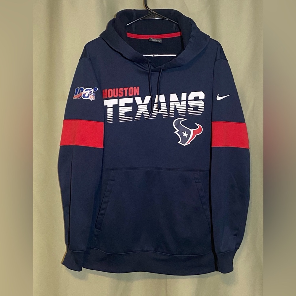 Nike On Field Apparel NFL Houston Texans Sideline 100 Logo Dri-Fit Hoodie L